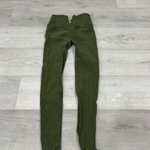 Olive Green High-Waisted Leggings